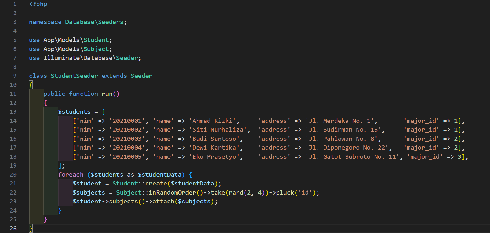 StudentSeeder.php